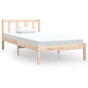 vidaXL S&auml;ngram massivt tr&auml; 75x190 cm