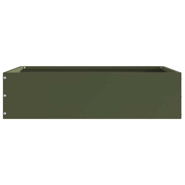 vidaXL Kant f&ouml;r gr&auml;smatta 6 pcs Olivgr&ouml;n 50 x 50 x 13 cm St&aring;l