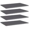 vidaXL Hyllplan 4 st gr&aring; h&ouml;gglans 60x40x1,5 cm konstruerat tr&auml;