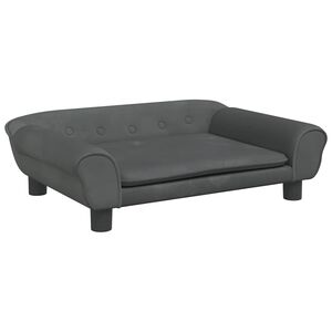 vidaXL Hundb&auml;dd m&ouml;rkgr&aring; 70x48x22 cm sammet