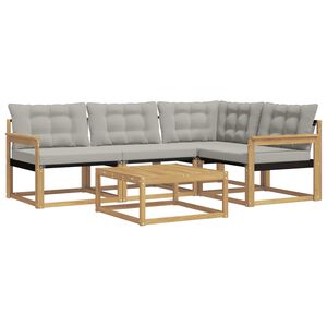 vidaXL Utomhussoffset 5 pcs Vit och ljusgr&aring; 79 x 79 x 37 cm
