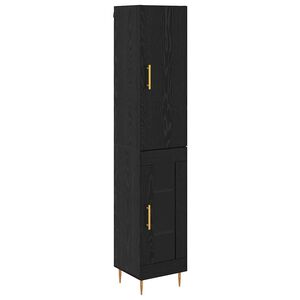 vidaXL Sk&aring;p 2 st Svart Ek 34,5 x 34 x 180 cm Konstruerat tr&auml;