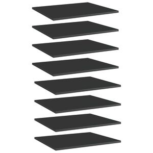 vidaXL Hyllplan 8 st svart h&ouml;gglans 60x50x1,5 cm konstruerat tr&auml;