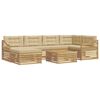 vidaXL Utomhussoffset med kudde 7 pcs Vit och Beige