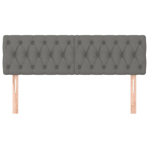 vidaXL Huvudgavlar 2 st mörkgrå 80x7x78/88 cm tyg