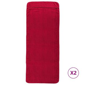 vidaXL Badhanddukar 2 st vinr&ouml;d 60x135 cm tyg 400 gsm