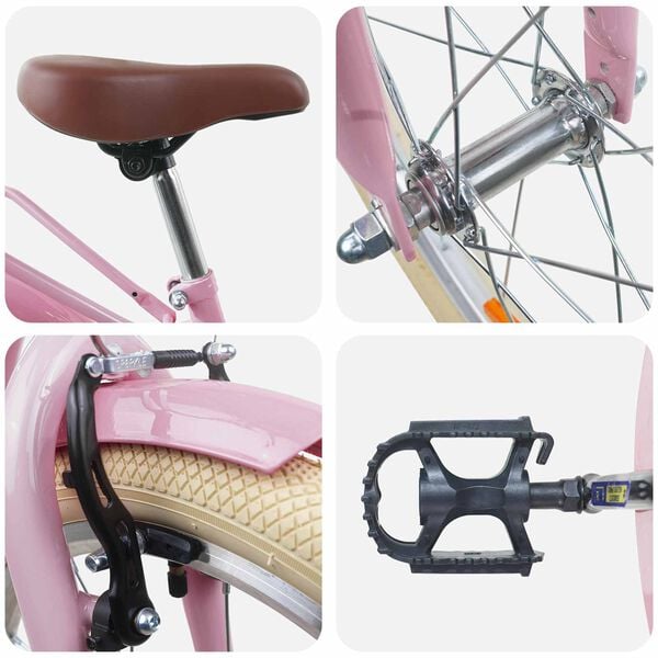 vidaXL Barncykel 24 Tum f&ouml;r 8-12 &aring;r gamla Ljusrosa