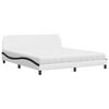 vidaXL Bed with Mattress "Dover" White and Black 180x200 cm Faux Leather