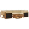 vidaXL Utomhussoffset 7 st Naturlig och Beige Polyester