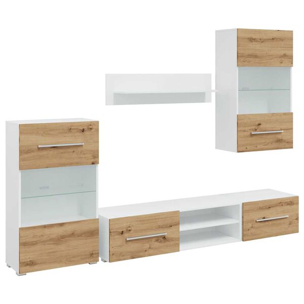 vidaXL TV-m&ouml;bler 5 delar med LED-belysning artisan ek konstruerat tr&auml;