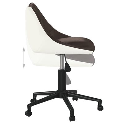 vidaXL Snurrbar matstol brun och vit konstläder