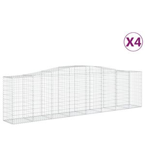 vidaXL Gabioner b&aring;gformade 4 st 400x50x100/120 cm galvaniserat j&auml;rn