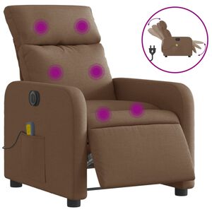vidaXL Elektrisk massagef&aring;t&ouml;lj brun tyg