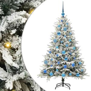 vidaXL Konstgjord F&ouml;rbelyst Julgran med Bollsats Gr&ouml;n 150 cm