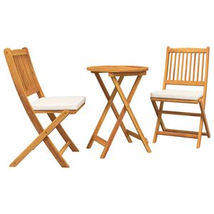 vidaXL Trädgårds Bistro Set 3 pcs Brun massivt akacia