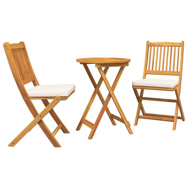 vidaXL Trädgårds Bistro Set 3 pcs Brun massivt akacia