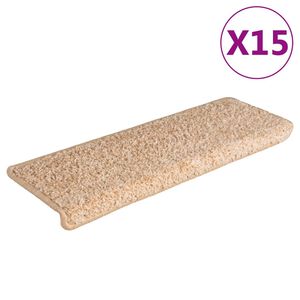 vidaXL Trappmattor 15 st 65x21x4 cm guldf&auml;rgade rektangul&auml;ra kanter