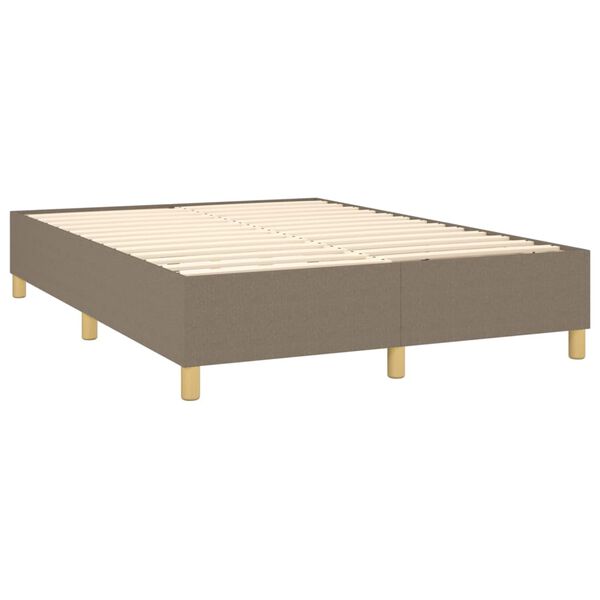 vidaXL Boxspring-s&auml;ngram taupe 140x200 cm tyg