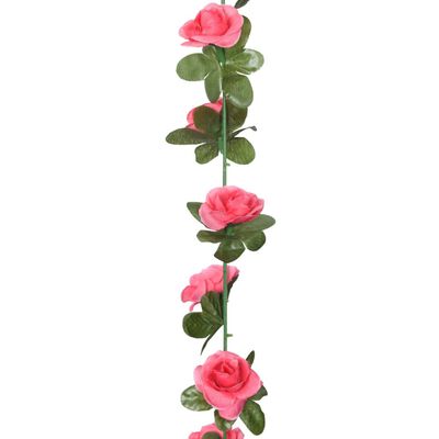 vidaXL Konstgjorda girlanger 6 st röd rosa 240 cm