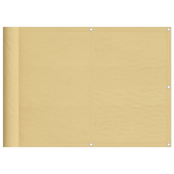 vidaXL Balkongsk&auml;rm sand 75x800 cm 100% polyester oxford
