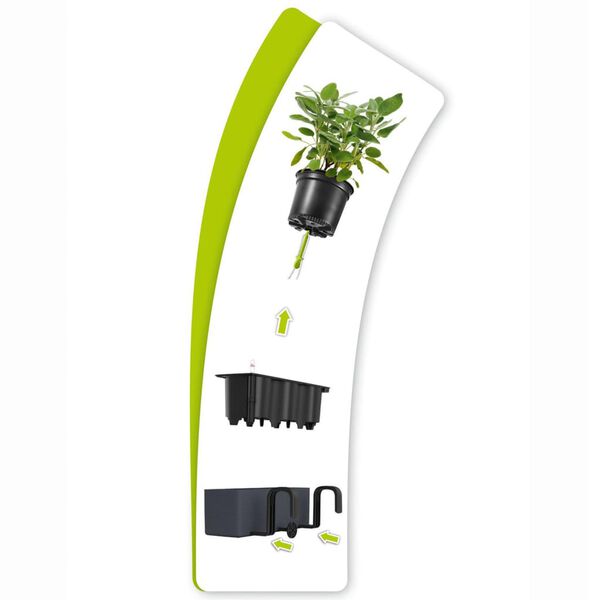 LECHUZA Blomkruka CUBE color triple med fästen antracit 13684