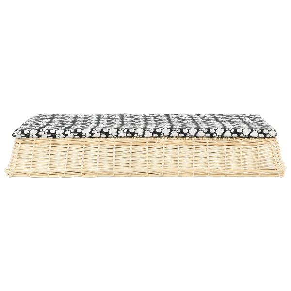 vidaXL Hundb&auml;dd med dyna 110x75x15 cm naturlig pil platt design