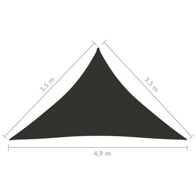 vidaXL Solsegel oxfordtyg trekantigt 3,5x3,5x4,9 m antracit