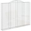 vidaXL Gabion b&aring;gformad 300x30x220/240 cm galvaniserat j&auml;rn