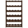 vidaXL Vinställ för 30 flaskor brun massiv furu