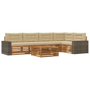vidaXL Utomhussoffset 6 pcs Naturlig och Beige 79 x 79 x 37 cm