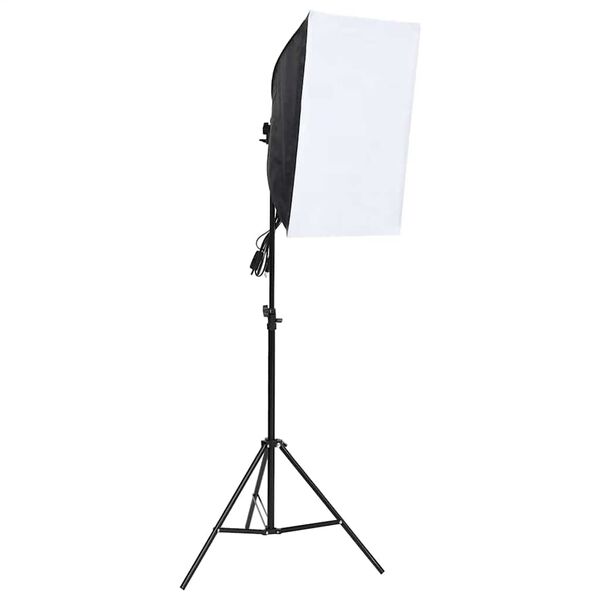 vidaXL Fotostudio med softbox-lampa och bakgrund