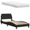 vidaXL Bed with Mattress "Hanko" Black 80x200 cm Fabric