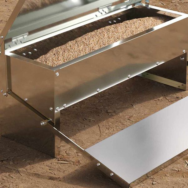 vidaXL Kyckling Trampmatare Silver 48,5 x 39,5 x 19 cm