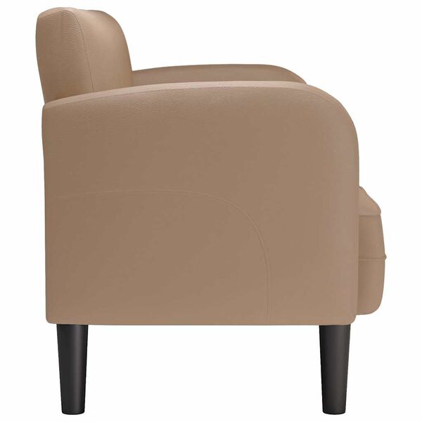 vidaXL Loveseat soffa cappuccino 110 cm konstl&auml;der