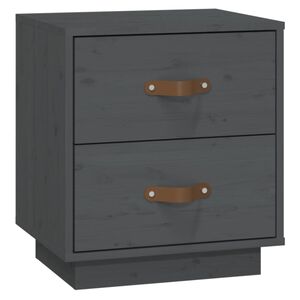 vidaXL S&auml;ngbord gr&aring; 40x34x45 cm massiv furu