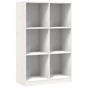 vidaXL Bokhylla vit 70x33x110 cm massiv furu
