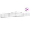 vidaXL Gabioner b&aring;gformade 4 st 400x30x40/60 cm galvaniserat j&auml;rn
