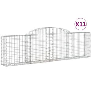 vidaXL Gabioner b&aring;gformade 11 st 300x30x80/100 cm galvaniserat j&auml;rn