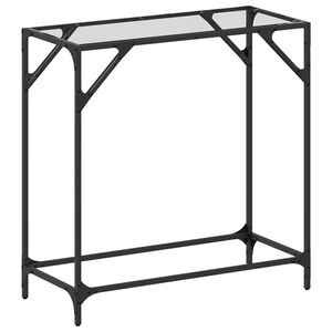 vidaXL Konsolbord med transparent glasskiva 80x35x81 cm st&aring;l