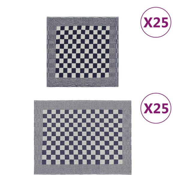 vidaXL Handduksset 50 st blå och vit bomull