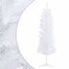 vidaXL Konstgjort smalt jultr&auml;d 150 cm PVC och st&aring;l Vit