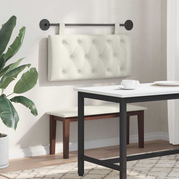 vidaXL H&auml;ngande Huvudgavel V&auml;ggmonterad Kr&auml;m 100 x 55 x 7 cm Sammet