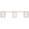 vidaXL Trädgårdsbänk gabion-design 203x31x42 cm massiv furu