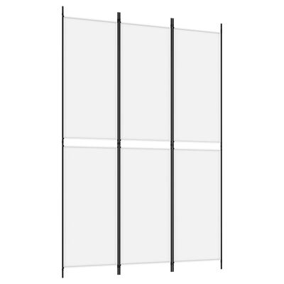 vidaXL Rumsavdelare 3 paneler vit 150x220 cm tyg