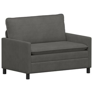 vidaXL Soffa 2-sits M&ouml;rkgr&aring; 126 x 81 x 87,5 cm Tyg