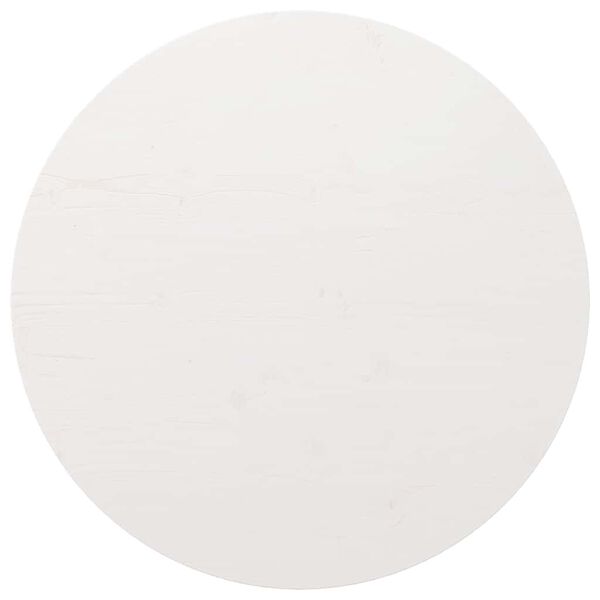 vidaXL Bordsskiva rund vit &Oslash;80x3 cm massiv furu