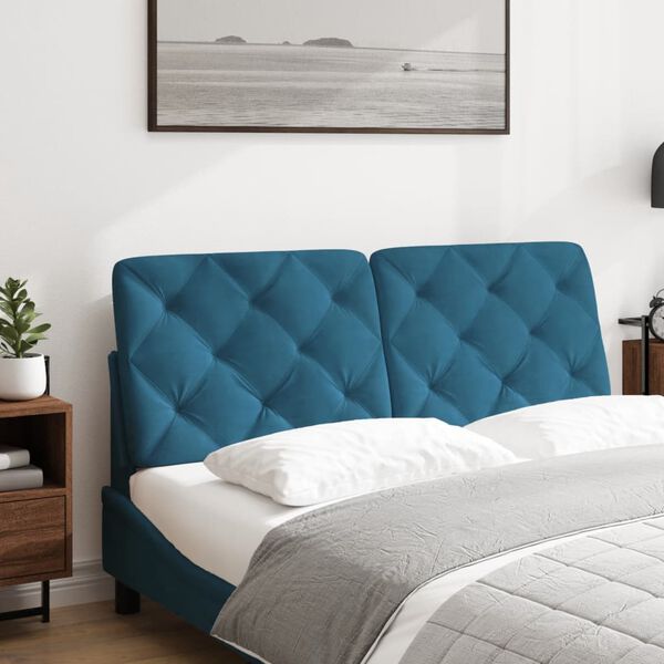 vidaXL Headboard Cushion Blue 120 cm Velvet