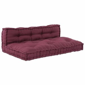 vidaXL Pallettsoffa Kudde 2 st Tyg Bordeaux 120 x 80 x 38 cm