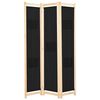 vidaXL Rumsavdelare 3 paneler 120x170x4 cm svart tyg