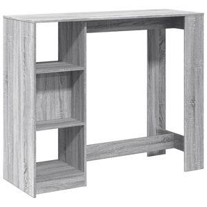 vidaXL Barbord med hylla gr&aring; sonoma 124x46x103,5 cm konstruerat tr&auml;